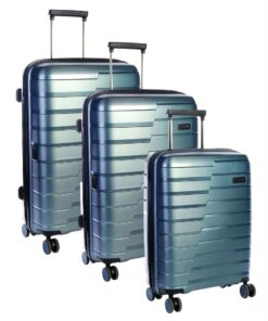 Cellini Microlite 4 Wheel Luggage Trolley Set of 3 - Electric Blue