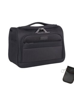 Cellini Microlite S Softshell Beauty Case with Carbon Fibre Finish RFID - Black
