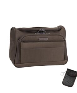 Cellini Microlite S Softshell Beauty Case with Carbon Fibre Finish RFID - Sandalwood