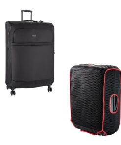 Cellini Microlite S Xtra Large 4-Wheel Trolley Case & Luggage Glove - Black