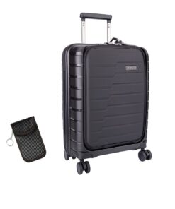 Cellini Microlite Trolley Carry-On Business Case Black & Carbon RFID Case