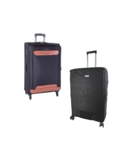 Cellini Monte Carlo 74cm Check-in Spinner and Voss Luggage Cover Black - Black