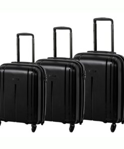 Cellini Qwest 4 Wheel 3 Piece Trolley Luggage Bag Set - Black