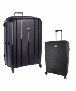 Cellini Qwest 67cm Check-in Spinner & Voss Luggage Cover - Black