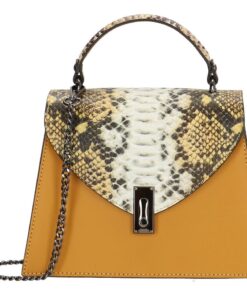 Charm London Elisa Leather Ladies Top Handle Hand Bag - Gold