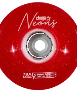 Chaya - Neon Roller Skate Wheels 65mm 78a - Set of 4 - Red