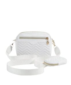 Chic Embroidered Shoulder Crossbody Bag and Purse Combo Set - White
