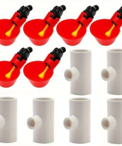 Chicken drinking cups and T connections - 10 pack