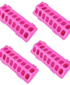 Chicken / Poultry Hinged Feed Savers 30cm - 4 Pack - Pink