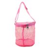 Child Shell Collecting Bag Mesh Beach Bag Kids Toy Organizer - Pink