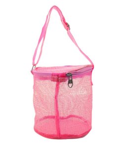 Child Shell Collecting Bag Mesh Beach Bag Kids Toy Organizer - Pink