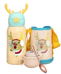 Children Cartoon Stainless Steel Vacuum Insulated Vacuum Flasks - 500ml - Beige