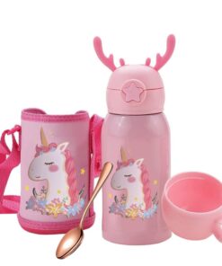 Children Cartoon Stainless Steel Vacuum Insulated Vacuum Flasks - 500ml - Pink