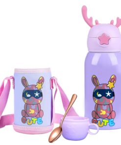 Children Cartoon Stainless Steel Vacuum Insulated Vacuum Flasks - 500ml - Purple