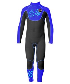Children's Wetsuit Neoprene Diving Suit One-Piece Sun Protection 3mm - Blue - 2XL