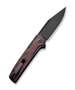CIVIVI Cachet - Steel and Red/Black Inlay Handle with Black Stonewash Blade