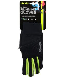 Civvio Running Gloves - Zip Pocket, Reflective, Touchscreen Tabs - XL