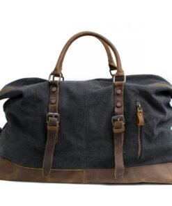 Class Vintage Leather and Washed Canvas Travel Bag