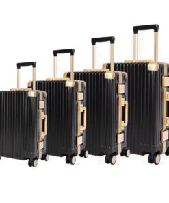 Classic Aluminum Frame Travel Suitcase - 4 Piece Set