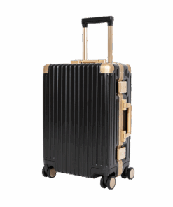 Classic Aluminum Frame Travel Suitcase - Black - 20'