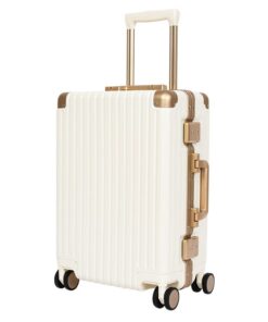 Classic Aluminum Frame Travel Suitcase - White - 24.0'