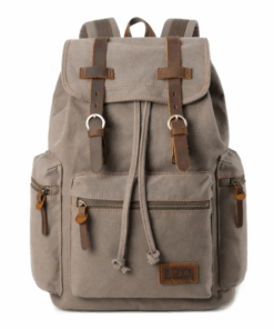 Classic Leather and Canvas Backpack