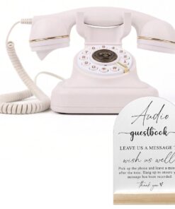 Classic Telephone Audio Guest Book with Instruction Sign