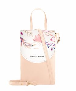 Classy & Modern Crossbody Sling Bag with Cellphone Touch Screen - Apricot