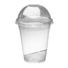 Clear Plastic Disposable Drinking Cup/Glass with Dome Lids -375ml -100 Cups