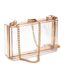 Clear Purse Acrylic Box Evening Clutch Bag Shoulder Handbag for Women