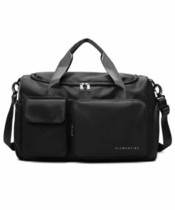 Clementine 7-Pocket Duffel Bag with Shoe Compartment - Black