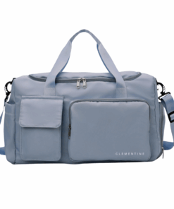 Clementine 7-Pocket Duffel Bag with Shoe Compartment - Frost Blue