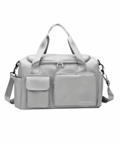 Clementine 7-Pocket Duffel Bag with Shoe Compartment - Grey