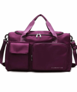 Clementine 7-Pocket Duffel Bag with Shoe Compartment - Plum