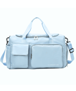 Clementine 7-Pocket Duffel Bag with Shoe Compartment - Sky Blue