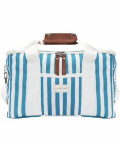 Clementine Vintage Canvas Cooler & Picnic Bag With Shoulder Strap - Blue