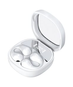 Clip-on Earphone bone conduction Bluetooth headset Wireless headphone - White bone conduction Bluetooth headset