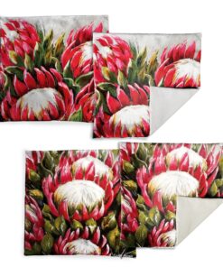 Close Up Proteas Luxury Scatter Covers By Stella Bruwer - Set of 4