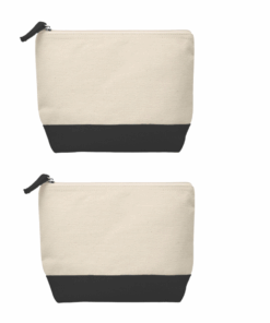 Cloud Cotton Cosmetic Bag - Pack of 2 - Black