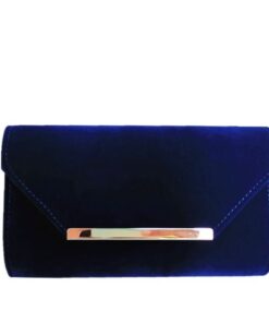 Clutch Bag Clutch Purse - Swan Velvet - Navy Blue