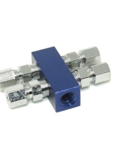 Cold Fusion Nitrous, Distribution Block Blue With Fittings 1-1/8" Npt