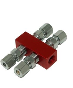 Cold Fusion Nitrous, Distribution Block Red With Fittings 1-1/8" Npt