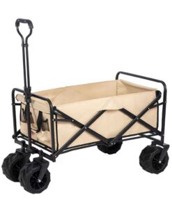 Collapsible Beach Folding Trolley/Wagon - Brown