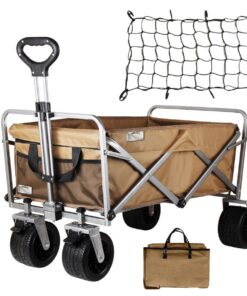 Collapsible beach trolley Campground Utility Wagon With NetCover and brake