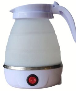 Collapsible Kettle Travel Water Boiler Camping Foldable Electric - White