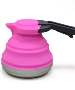 Collapsible Silicone Kettle Stainless Steel Base, Food Grade Silicone 1.5L - Plum