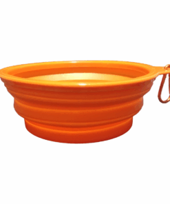 Collapsible Silicone Pet Large Bowl - Orange
