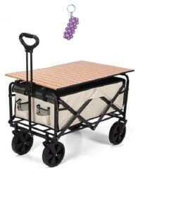 Collapsible Wagon Cart With Wooden Table With A Keyholder