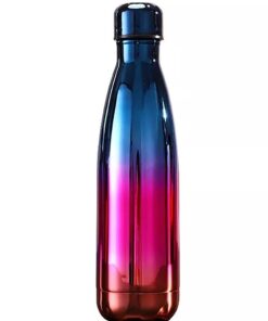 Colorful 500ml Thermal Vacuum Stainless Steel Bottle Flask - Purple