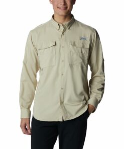 Columbia Men's Blood & Guts IV Long Sleeve Woven Shirt Fossil - S